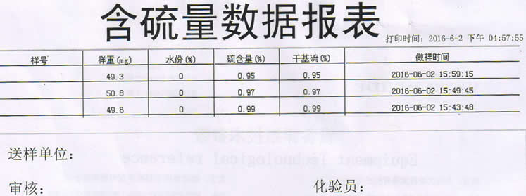 測硫儀批量打印報表